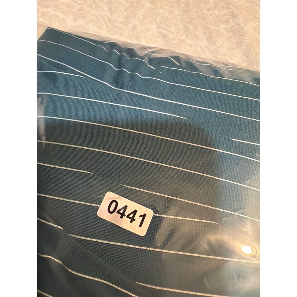 Halara Teal Pinstripe Boat Neck Sleeveless Tie Side Wide Leg Work Jumpsuit M - Picture 12 of 12
